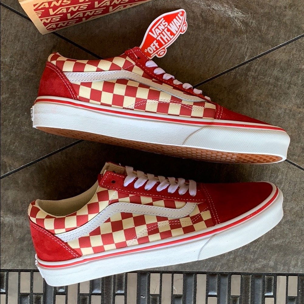 VANS OLD SKOOL PRIMARY CHECK Rng Red/White WMNS - Picture 5 of 16